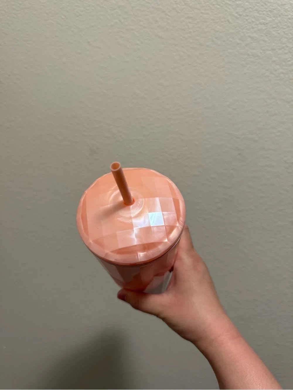 Starbucks Peachy Pink Tall Tumbler with Straw